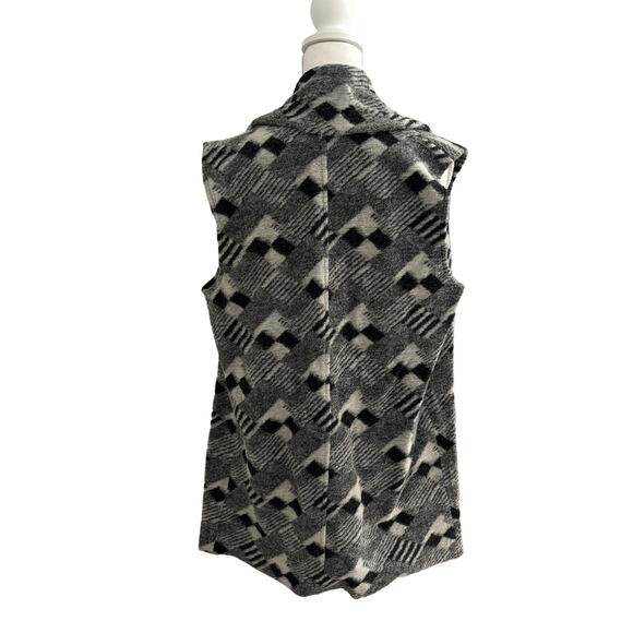 Willi Smith Wool Blend Vest Draped Front Waist Length Pockets Cozy Chic - Picture 5 of 10